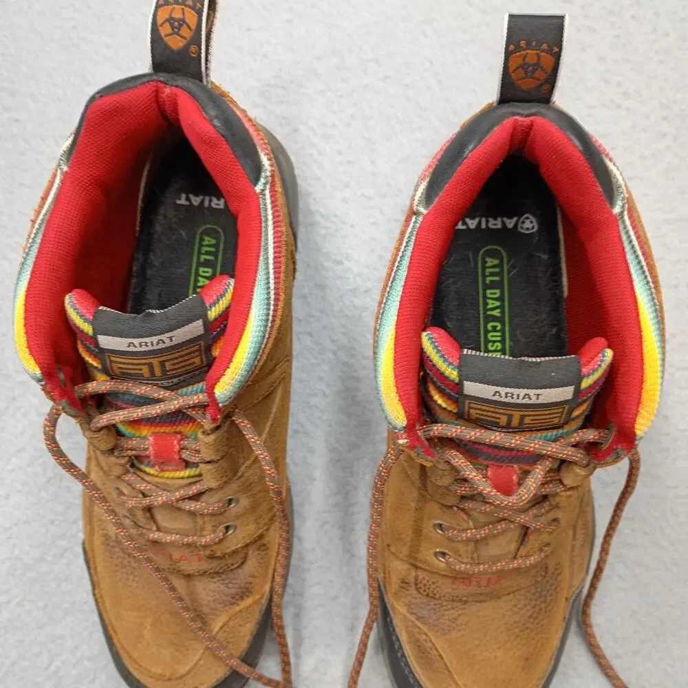 Ariat Terrain Hiking Boots Women 8.5 B Brown Leather Serape Stripe ATS outdoor